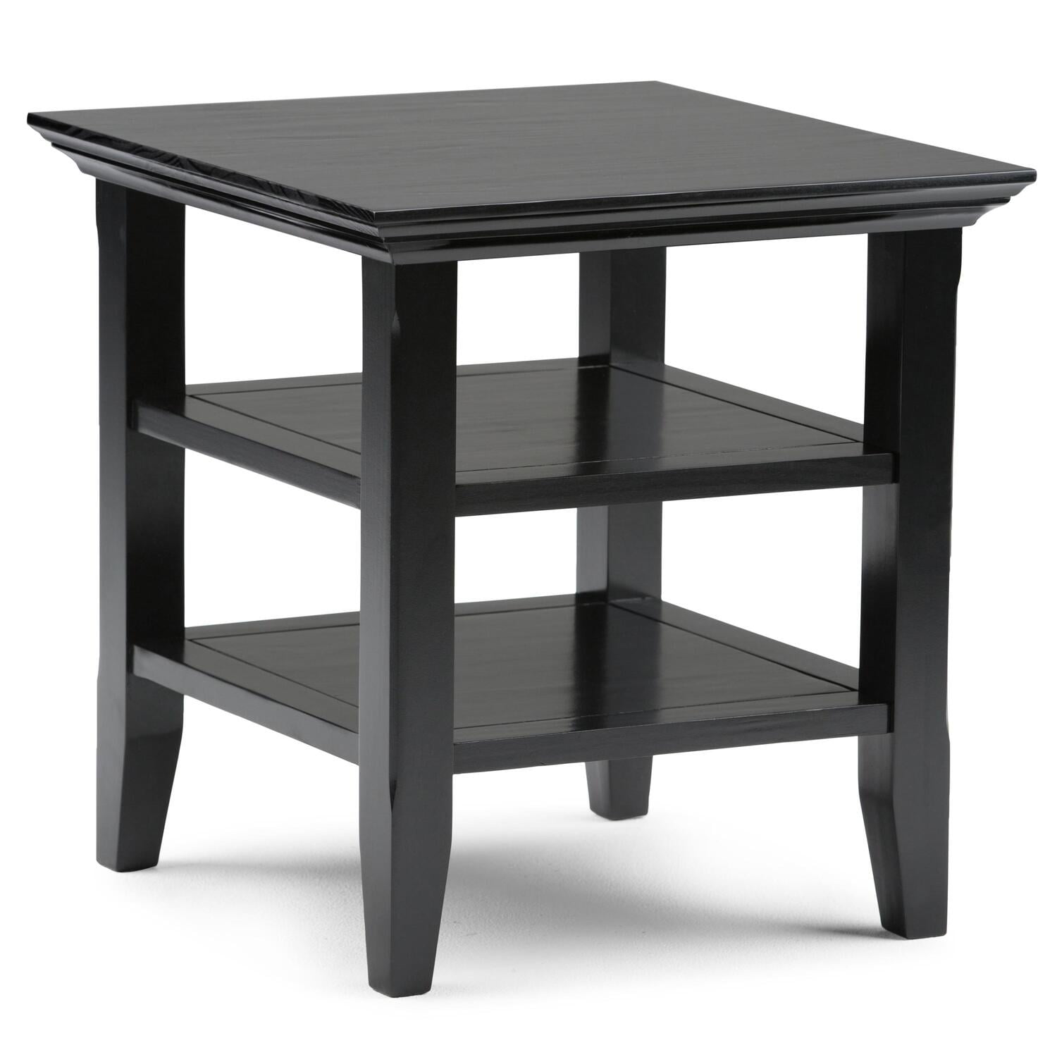 Tobacco Brown Solid Pine Square End Table with Storage