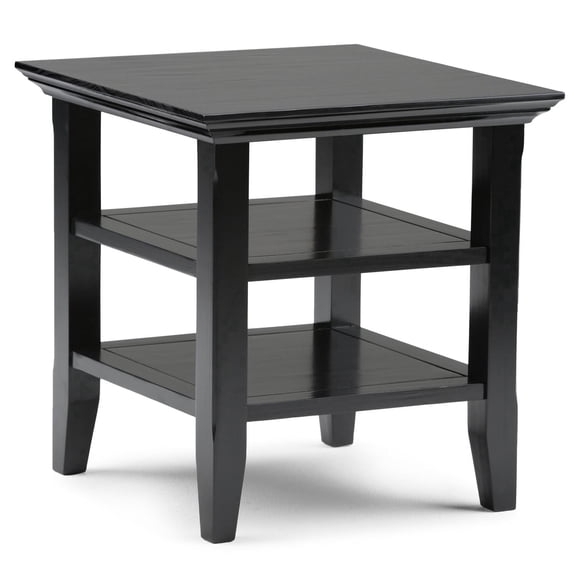 Simpli Home Acadian 19 inch Wide Solid Wood Transitional End Table in Black