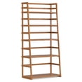 thumbnail image 1 of Acadian 63 inch x 30 inch Solid Wood Transitional Ladder Shelf Bookcase in Light Golden Brown, 1 of 9