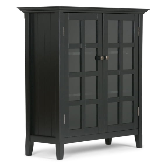 Acadian 39 inch Wide Solid Wood Transitional Storage Cabinet in Black