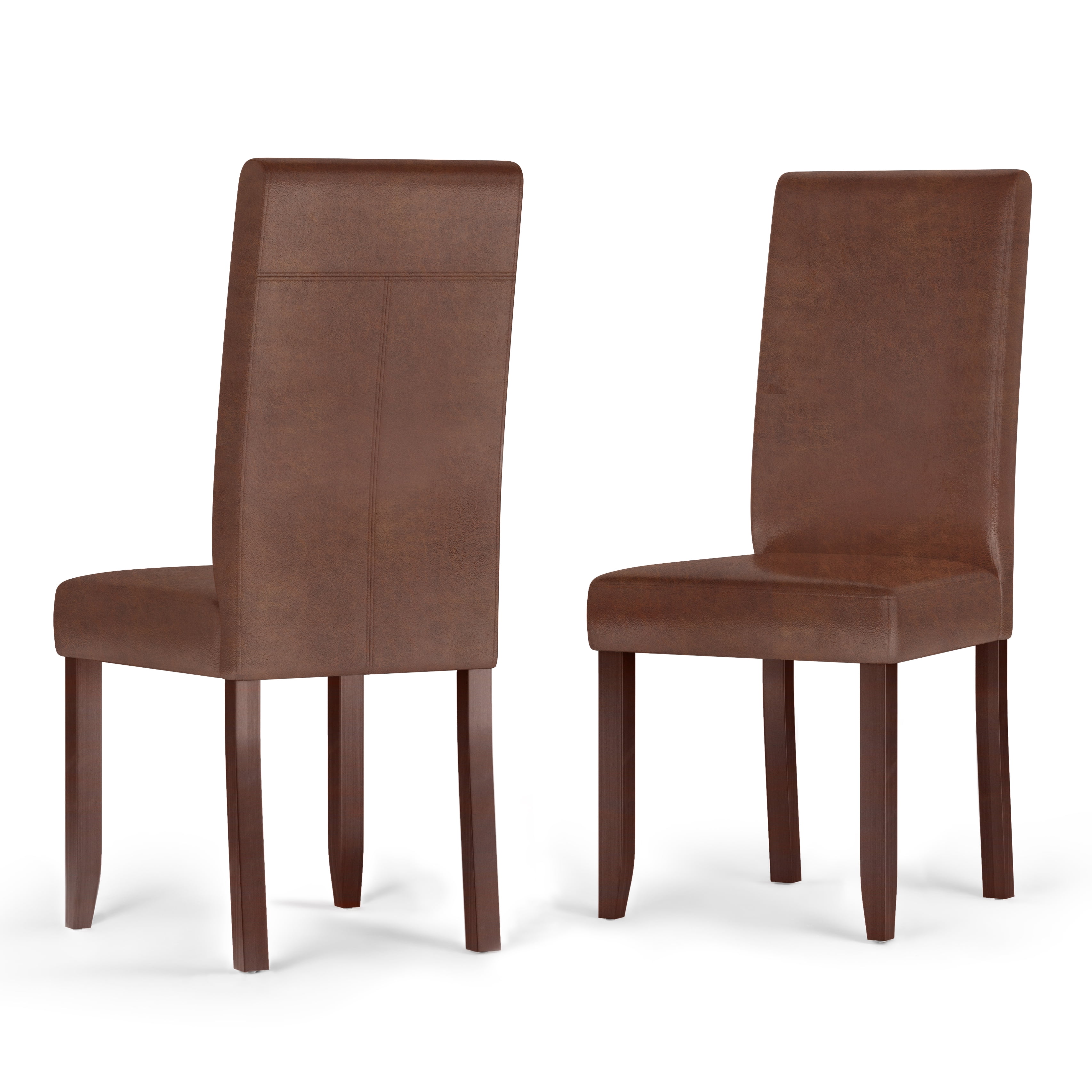 Simpli Simpli Home Acadian Parson Dining Chair (Set of 2) in Distressed Saddle ...