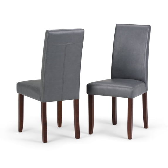 Simpli Home Acadian Parson Dining Chair (Set of 2) in Stone Grey