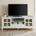 thumbnail image 1 of Simpli Home Acadian 60 inch Wide Solid Wood Transitional TV Stand in White For TVs up to 65 inches, 1 of 13