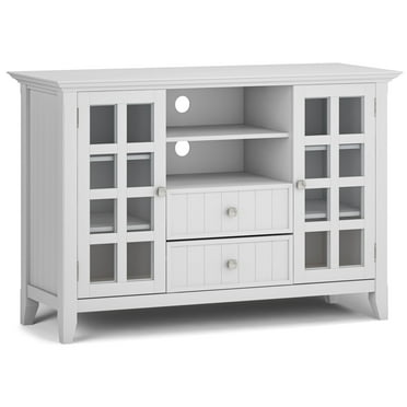 Simpli Home Acadian Rustic TV Media Stand in White