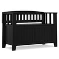 thumbnail image 1 of Simpli Home Acadian 36 inch Wide Solid Wood Transitional Small Entryway Storage Bench in Black, 1 of 13