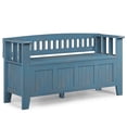 thumbnail image 1 of Acadian SOLID WOOD 48"WD Transitional Entryway Storage Bench in Distressed Blue, 1 of 13