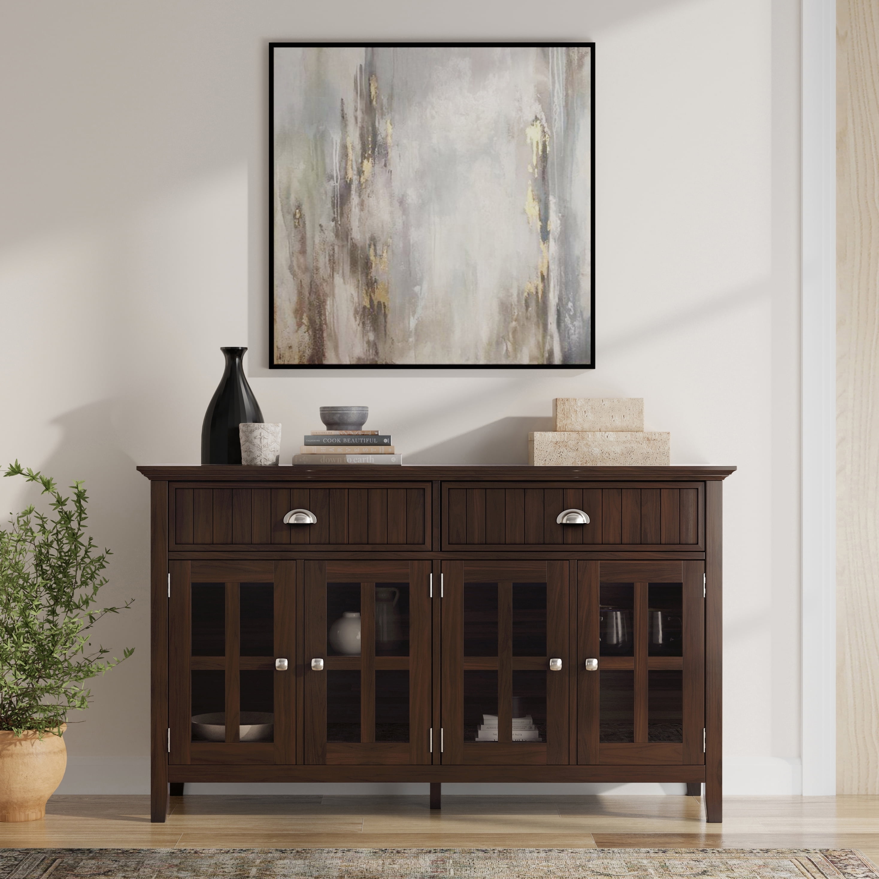 Acadian 60'' Brunette Brown Solid Wood Sideboard Buffet