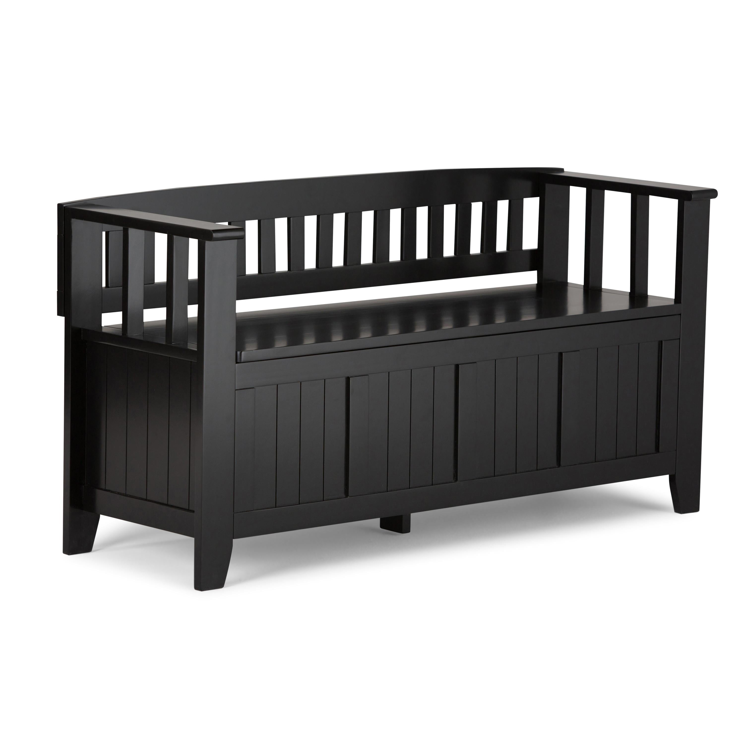 Simpli Home Acadian Solid Wood 48 " Transitional Entryway Storage Bench ...