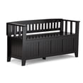thumbnail image 1 of Simpli Home Acadian SOLID WOOD 48 inch Wide Transitional Entryway Storage Bench in Black, 1 of 5