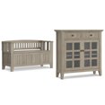 thumbnail image 1 of Acadian Solid Wood 48 inch Wide Storage Bench and 36 inch Wide Storage Cabinet in Distressed Grey, 1 of 11