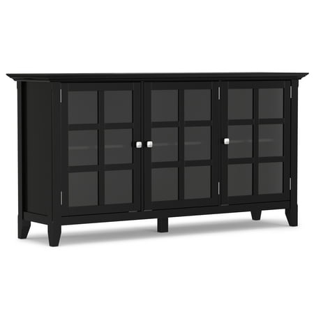 Simpli Home - Acadian Rustic Solid Wood Wide Storage Cabinet - Black