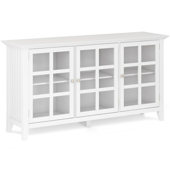 Acadian 62 inch Wide Solid Wood Wide Storage Cabinet in White