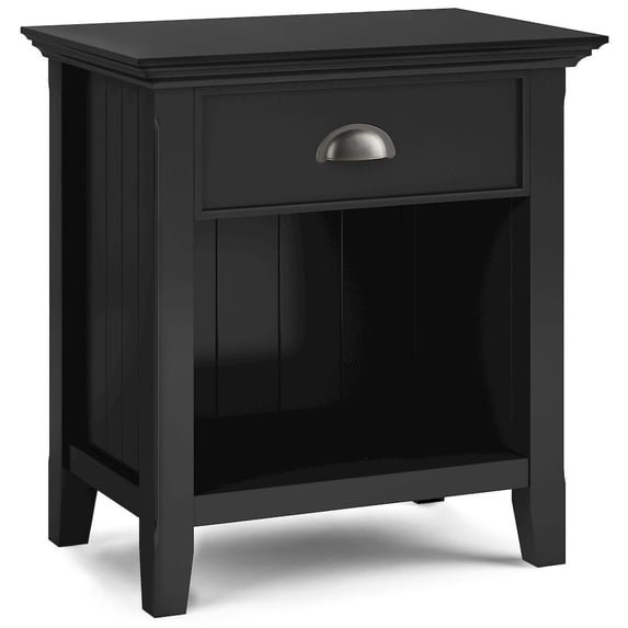 Simpli Home Acadian SOLID WOOD 24 inch Wide Bedside Nightstand Table in Black