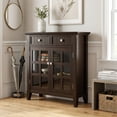 thumbnail image 1 of Simpli Home Acadian Wood 36" Transitional Entryway Hallway Cabinet in Brunette Brown, 1 of 12