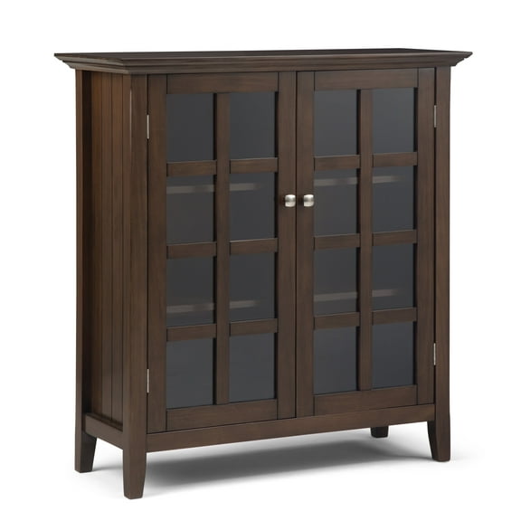 Acadian 39 inch Wide Solid Wood Transitional Storage Cabinet in Natural Aged Brown