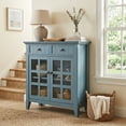 thumbnail image 1 of Acadian 36 inch Wide Solid Wood Entryway Storage Cabinet in Distressed Coastal Blue, 1 of 12
