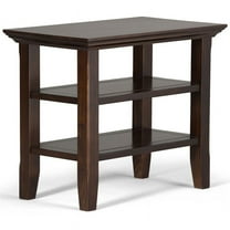 Acadian 14 inch Wide Solid Wood Transitional Narrow Side Table in Brunette Brown