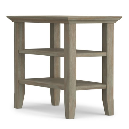 Simpli Home - Acadian SOLID WOOD 14 inch Wide Rectangle Transitional Narrow Side Table in - Distressed Grey