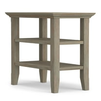Acadian 14 inch Wide Solid Wood Transitional Narrow Side Table in Distressed Grey