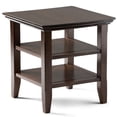 thumbnail image 1 of Simpli Home Acadian 19 inch Wide Solid Wood Transitional End Table in Brunette Brown, 1 of 6
