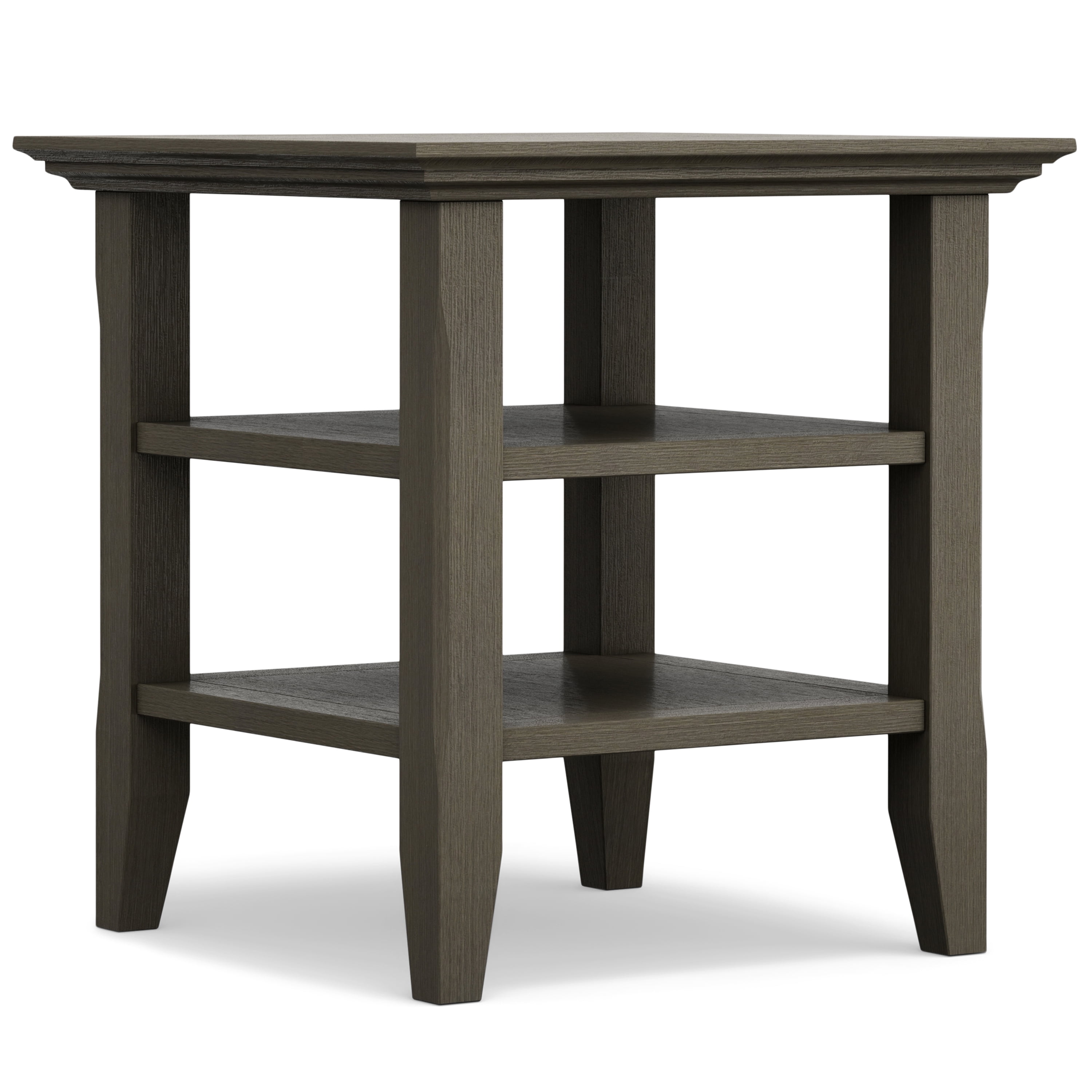 Simpli Home Acadian Wood 19" Square Transitional End Table in Farmhouse ...