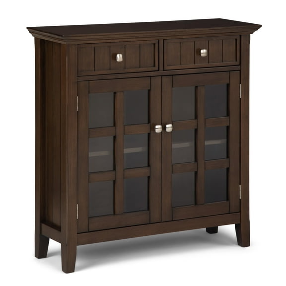 Acadian 36 inch Wide Solid Wood Entryway Storage Cabinet in Natural Aged Brown