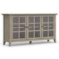 thumbnail image 1 of Simpli Home Acadian 62 inch Wide Solid Wood Transitional Wide Storage Cabinet in Distressed Grey, 1 of 12