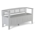 thumbnail image 1 of Simpli Home Adams SOLID WOOD 48 inch Wide Contemporary Entryway Storage Bench in White, 1 of 10