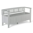 thumbnail image 1 of Simpli Home Adams SOLID WOOD 48 inch Wide Contemporary Entryway Storage Bench in White, 1 of 10