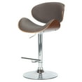 thumbnail image 1 of Simpli Home Adjustable Swivel Bar Stool In Distressed Brown Vegan Faux Leather, 1 of 11