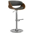 thumbnail image 1 of Simpli Home Amery Adjustable Swivel Bar Stool in Charcoal Gray Faux Leather, 1 of 10