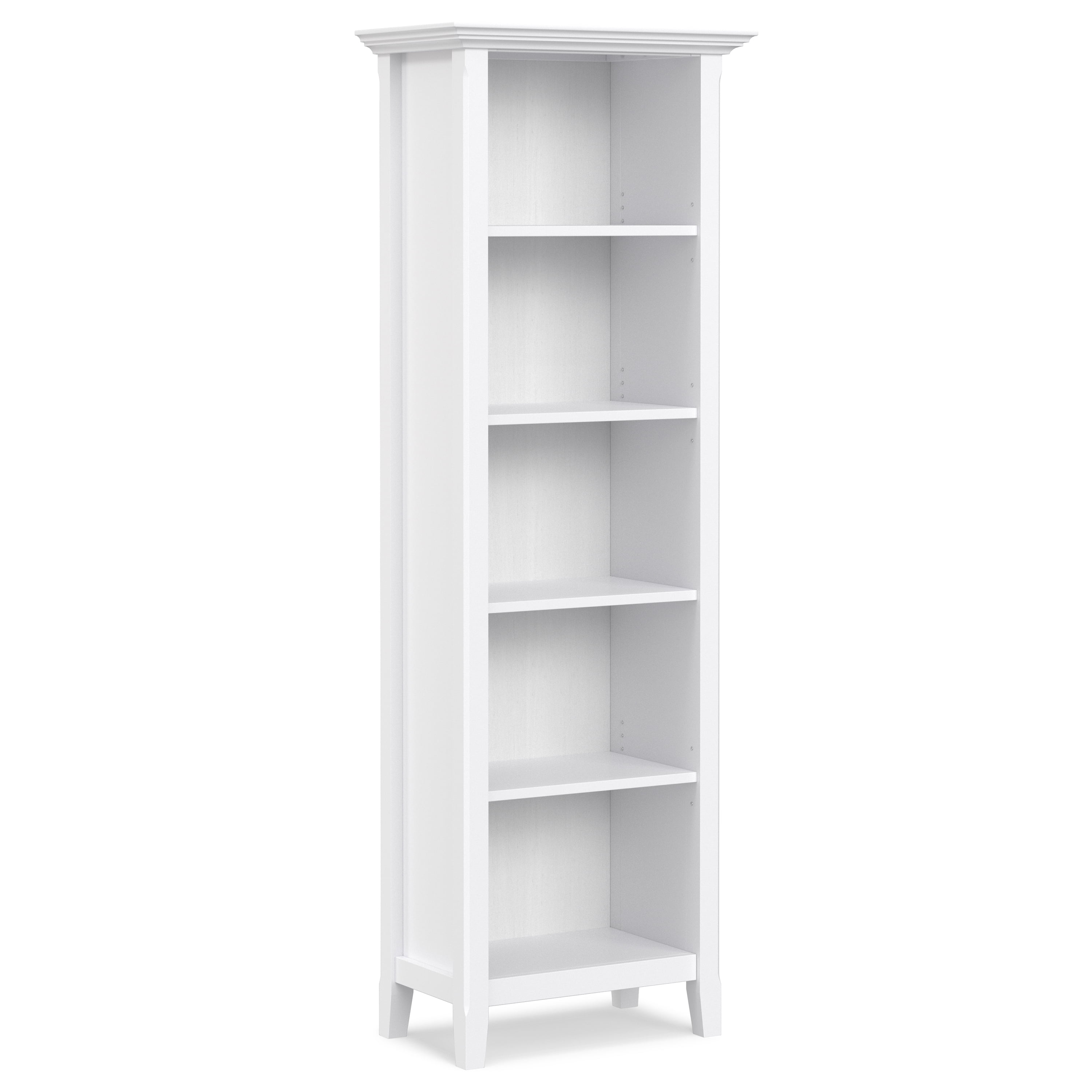 Transitional Bookcase Simpli Home Amherst 24 inch Wide Solid Wood Transitional 5 Shelf ...