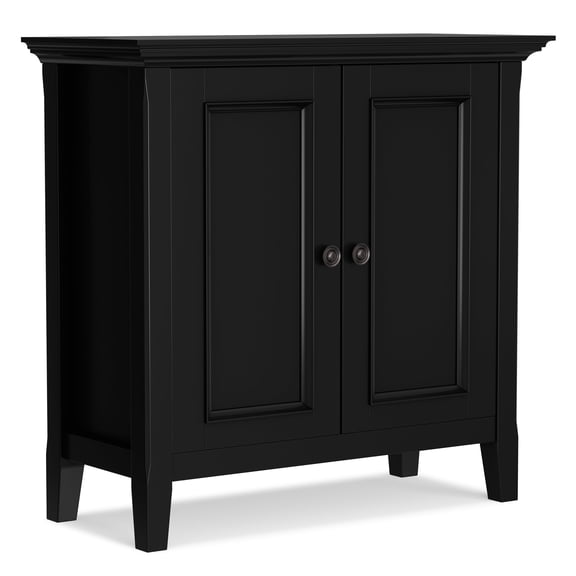 Amherst 32 inch Wide Solid Wood Transitional Low Storage Cabinet in Black