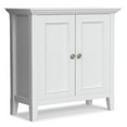 thumbnail image 1 of Simpli Home Amherst 32 inch Wide Solid Wood Transitional Low Storage Cabinet in White, 1 of 13