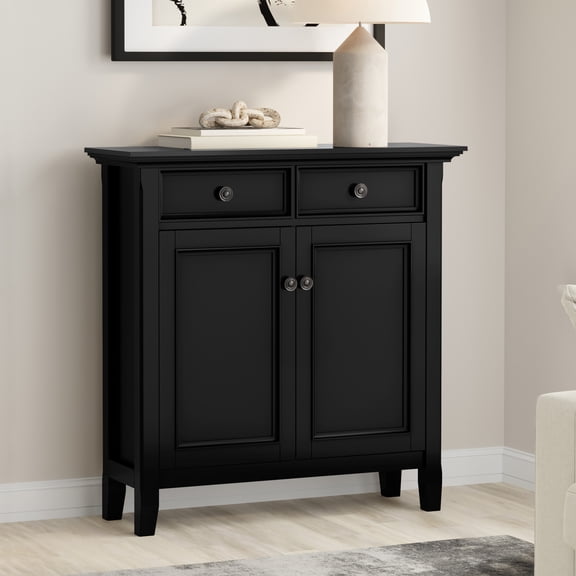 Amherst 36 inch Wide Solid Wood Transitional Storage Cabinet in Black