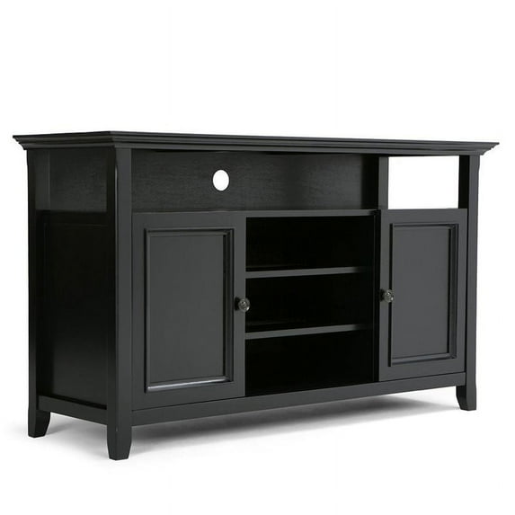 Amherst 54 inch Wide Solid Wood TV Stand in Black For TVs up to 60 inches