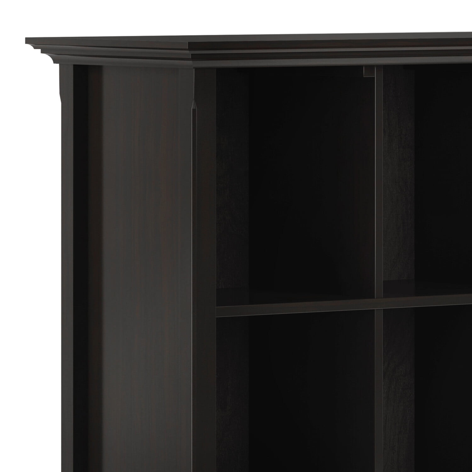 Hickory Brown 57" Solid Wood 12-Cube Storage Bookcase