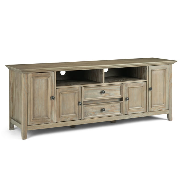 Simpli Home Amherst 72" TV Stand in Distressed Gray