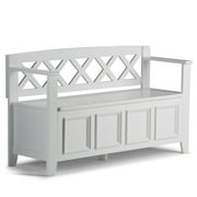 Simpli Home Amherst 48 inch Wide Solid Wood Transitional Entryway Bench in White
