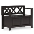 thumbnail image 1 of Simpli Home Amherst Solid Wood 36 inch Wide Transitional Entryway Storage Bench in Hickory Brown, 1 of 14