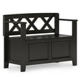 thumbnail image 1 of Amherst Solid Wood 36 inch Wide Transitional Entryway Storage Bench in Hickory Brown, 1 of 14