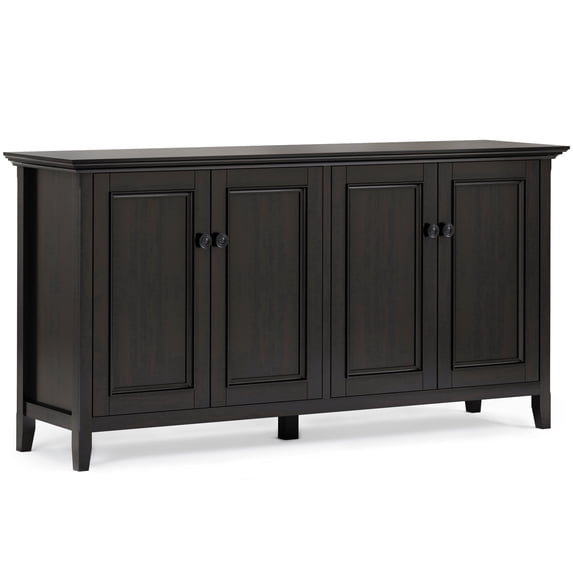 Amherst 66 inch Wide Solid Wood Transitional 4 Door Storage Cabinet in Hickory Brown