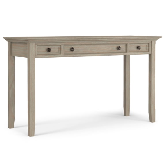 Simpli Home Amherst 54 inch Wide Solid Wood Transitional Desk in Distressed Grey