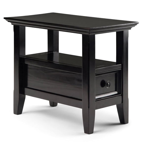 Amherst 14 inch Wide Solid Wood Transitional Narrow Side Table in Hickory Brown