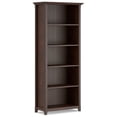 thumbnail image 1 of Simpli Home Amherst 30 inch Wide Solid Wood Transitional 5 Shelf Bookcase in Russet Brown, 1 of 13