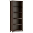 thumbnail image 1 of Simpli Home Amherst 30 inch Wide Solid Wood Transitional 5 Shelf Bookcase in Russet Brown, 1 of 10