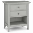 thumbnail image 1 of Amherst 24 inch Wide Solid Wood Transitional Bedside Table in Fog Grey, 1 of 14