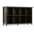 thumbnail image 1 of Amherst 57 inch Wide Solid Wood Transitional 8 Cube Storage Sofa Table in Hickory Brown, 1 of 8