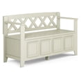 thumbnail image 1 of Simpli Home Amherst 48 inch Wide Solid Wood Transitional Entryway Bench in Antique White, 1 of 13