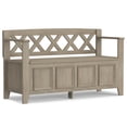 thumbnail image 1 of Simpli Home Amherst 48 inch Wide Solid Wood Transitional Entryway Bench in Distressed Grey, 1 of 14